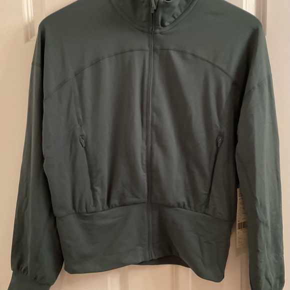 Sweaty Betty Super Soft Zip Up Bomber - NWT - Medium - Trek Green - Picture 3 of 13